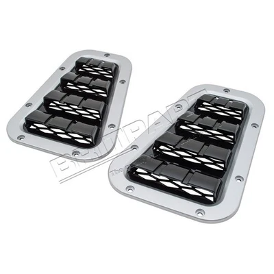 FITS DEFENDER XS NEW FRONT AIR INTAKE WING TOPS X2 PAIR - SILVER/BLACK - Image 1 of 2