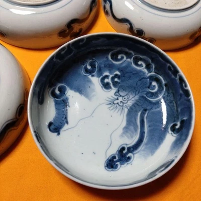 Juego de 5 Cuencos Nube Dragón Siglo XIX Antiguo Japonés Edo IMARI Arte 5.6 pulgadas Foto 1 de 4