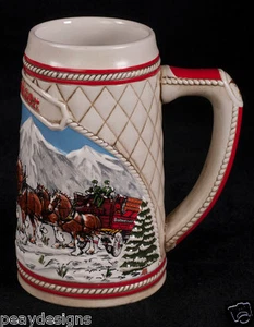De colección Budweiser cerveza tankard piedra ceramarte Brasil Clydesdale 1985 serie A - Imagen 1 de 4