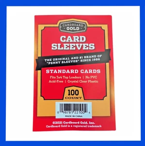 Penny Sleeves Cardboard Gold Soft Plastic | Size Cards 50 Count (1/2 Pack) - Picture 1 of 3