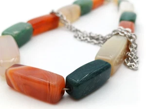 COLLANA LUNGA CATENINA CON PIETRE NATURALI - Foto 1 di 3