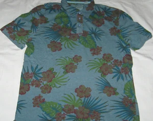 Wetterfestes Henley-Hemd der Marke Vintage blau geblümt Herren XL - Bild 1 von 2