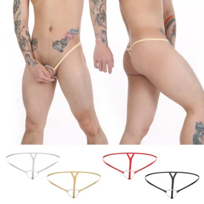 Herren Tanga Sexy G-String T-Back Mini Unterwäsche Silikon Ring Bikini Slip - Bild 1 von 4