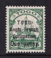 Togo KGV 1914 1d on 5pf Green Narrow Setting SGH28 Mint MH