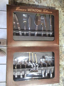 Vintage #680 Banner Metaltone Kinder komplett Junior Geschirr Kunststoff Silberbesteck - Bild 1 von 11