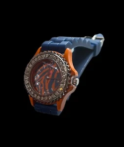 Reloj elegante/informal de moda con banda de silicona azul/naranja para mujer/niña - Imagen 1 de 4