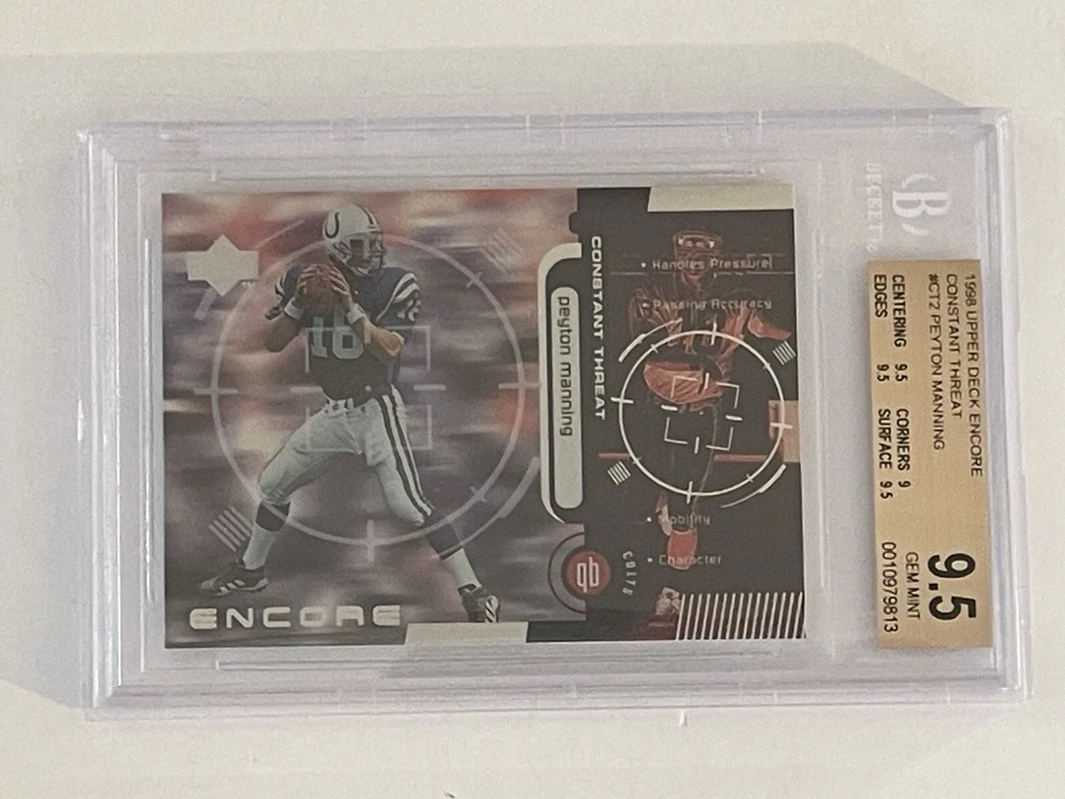 1998 Peyton Manning UD Encore Constant Threat ROOKIE #CT2 BGS 9.5 - Image 1 of 3