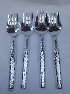 4 x plastic metallic silver plastic reusable serving fork 25 cm - Picture 1 of 1