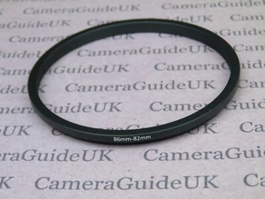 86mm to 82mm 86mm-82mm Stepping Step Down Filter Ring Adapter - Picture 1 of 2