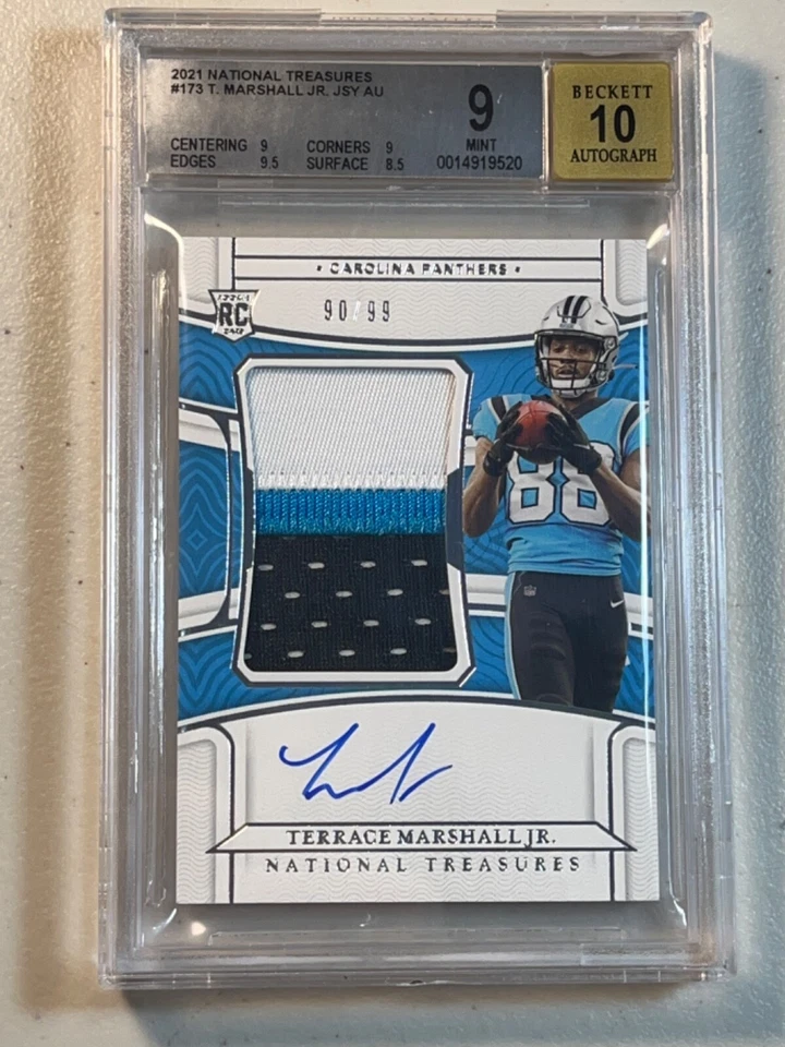 Terrace Marshall 2021 National Treasures /99 RPA Patch RC Rookie Auto BGS 9 10 - Image 1 of 2