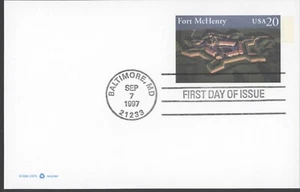 1997 US Scott #UX284 20c Fort McHenry Postal Card FDC - Picture 1 of 1