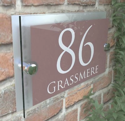 Personalised Acrylic & Aluminium House Signs Plaques Door Numbers Name Plate - Image 1 of 4