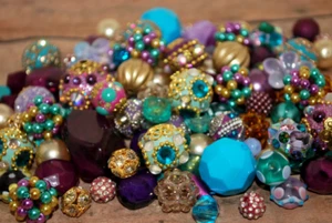Mezcla de cuentas "Royal Peacock" de 30 piezas de Lilah Ann Beads - Boho, Murano, Cuentas - BM700 - Imagen 1 de 5