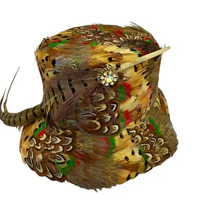 VINTAGE PHEASANT FEATHER HAT STUNNING FORMAL WOMEN'S, Mr. Sal Originals New York - Picture 1 of 22