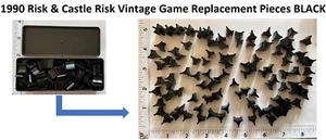 1990 Risk & Castle Risk Vintage Game Replacement Pieces BLACK - Picture 1 of 4