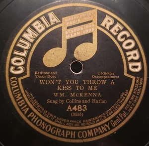 Collins and Harlan Won't you throw a kiss to Me-78 RPM Columbia A483 Egbert Van - Picture 1 of 11