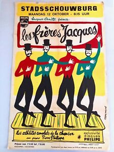 Jean-Denis Malclès Les Frères Jacques original 1950s vintage poster Amsterdam
