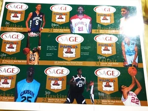 2002 SAGE Pango's Promo Uncut sheet (8) fear. LeBron VERY RARE - Picture 1 of 6