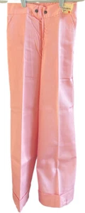 Vtg NEW 1970s Bell Bottom Sun Jeans Retro Junior Sz 7/8 30x34” Pink Twill Flare - Picture 1 of 10