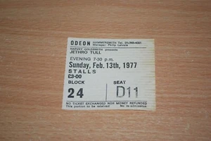JETHRO TULL - RARE 1977 UK HAMMERSMITH ODEON TICKET STUB - Picture 1 of 2
