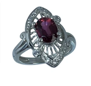 14k Pink Tourmaline & Diamonds Ring , White, Yellow, Rose Gold, Free Sizing, USA - Imagen 1 de 9