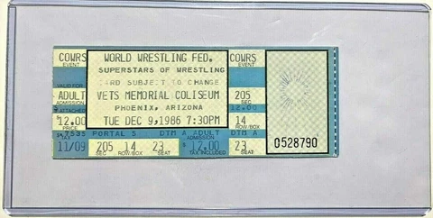 WWF SUPERSTARS OF WRESTLING TV TAPING ticket stub Dec 1986 WRESTLEMANIA 3 Build Cover