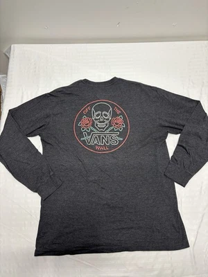 Vans Graphic Tee Off The Wall Skull Roses Gray Size Large - Image 1 of 4