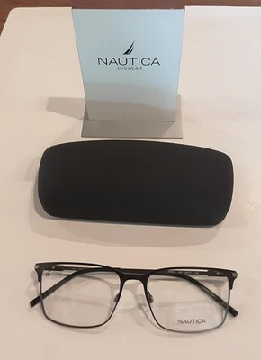 Monturas ópticas negras para gafas Nautica N7321 005 56-17-145 con estuche borde 1/2 Foto 1 de 4