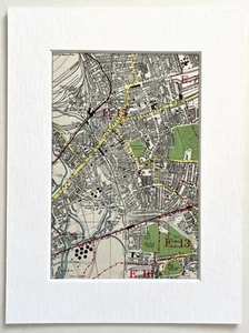 Vintage c. 1950 London Map - Mounted - STRATFORD, WEST HAM, PLAISTOW 16 - Picture 1 of 1