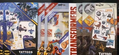 TRANSFORMERS, Jurassic World & Batman Temporary Tattoos- 2 Sheets *6 pack Bundle — 第 1/4 张图片