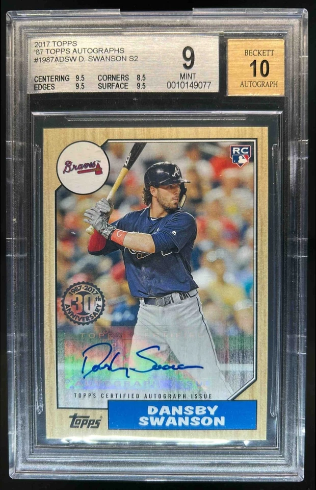 2017 Topps Dansby Swanson 1987 Rookie and All Star Auto RC #1987A-DSW BGS 9/10 - Image 1 of 2