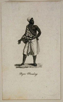 Senegal, Senegalese in Tracht, um 1850, Stahlstich Romantik Unbekannt (19.Jhd) - Bild 1 von 4