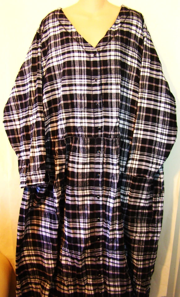 Camisón de franela Only Necessities Plus negro rosa a cuadros talla 4X 34/36 NUEVO A123 Foto 1 de 4