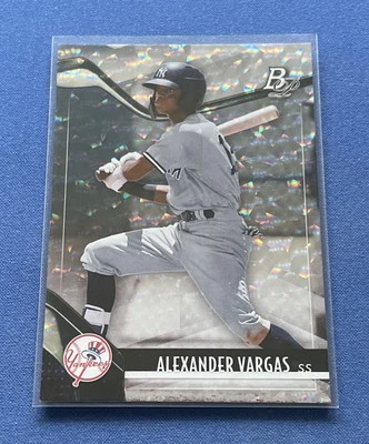 2021 Bowman Platinum Top Prospects Ice Foil #TOP-54 Alexander Vargas Yankees - Image 1 of 2
