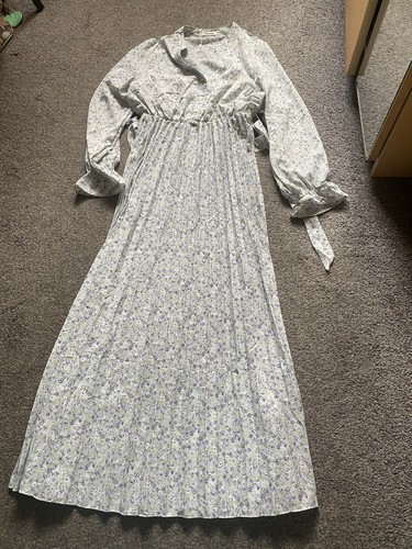 OFF WHITE Abito lungo blu bianco sporco nuovo con etichette taglia M