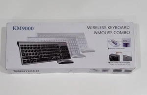 Bezprzewodowa klawiatura i mysz Topmate, KM9000, biała - Zdjęcie 1 z 20