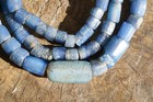 Antique Russian Blue African Glass Trade Beads (8-15mm) 35" Strand (2811A571)