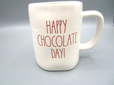 Rae Dunn, White Happy Chocolate Day Coffee Tea Mug 20 Ounce Artisan  (273) - Image 1 of 4