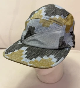 VOLCOM hat 5-panel Large Aztec Blue Neutral printed adjustable cap wide brim - Picture 1 of 11