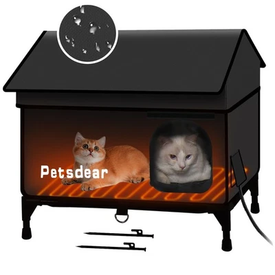 Casa para gatos exterior climatizada - grande, resistente a la intemperie y aislada para múltiples... envío rápido Foto 1 de 4