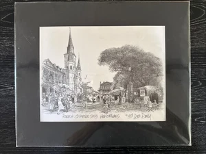 Don Davey “French Quarter Days” 1989 Matted B&W Print-16”x13.5” Total Size, NOS - Picture 1 of 4