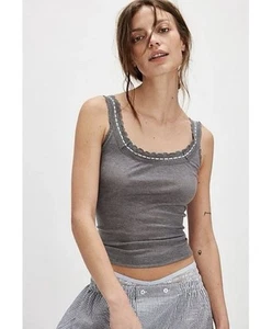 NEU Free People Only You Tank in Heather Grey S - Bild 1 von 5