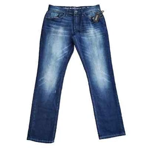 Buffalo David Bitton Ash-X Slim Stretch Jeans Men's Regular Zip Dark Wash Blue - Picture 1 of 15