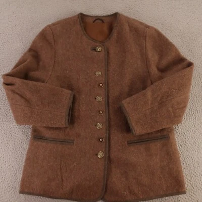 Chaqueta de tweed vintage para mujer L marrón lana franela Blazer Abrigo deportivo Austria 40R Foto 1 de 4