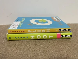 CARL HIAASEN Lot 2 Chapter books HOOT Hardcover FLUSH Paperback - Picture 1 of 6