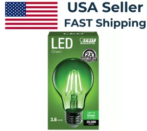 Feit Electric A19 E26 (Medium) Filament LED Light Bulb Green 30 Watt Equivalence - Picture 1 of 5