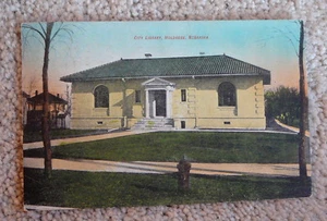 HOLDREGE NE NEB Nebraska - 1911 CITY LIBRARY COLOR POSTCARD - POSTED - Picture 1 of 3