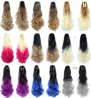 Thick Claw Jaw Clip on Ponytail Extension Hair like natural for cosplay party
