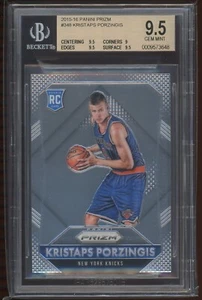 2015-16 Kristaps Porzingis Panini Prizm Rookie RC BGS 9.5 #348 - Picture 1 of 2