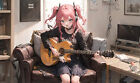 Anime Girls Guitar Musical Instrument Headphones  Gaming Mat Desk 6976